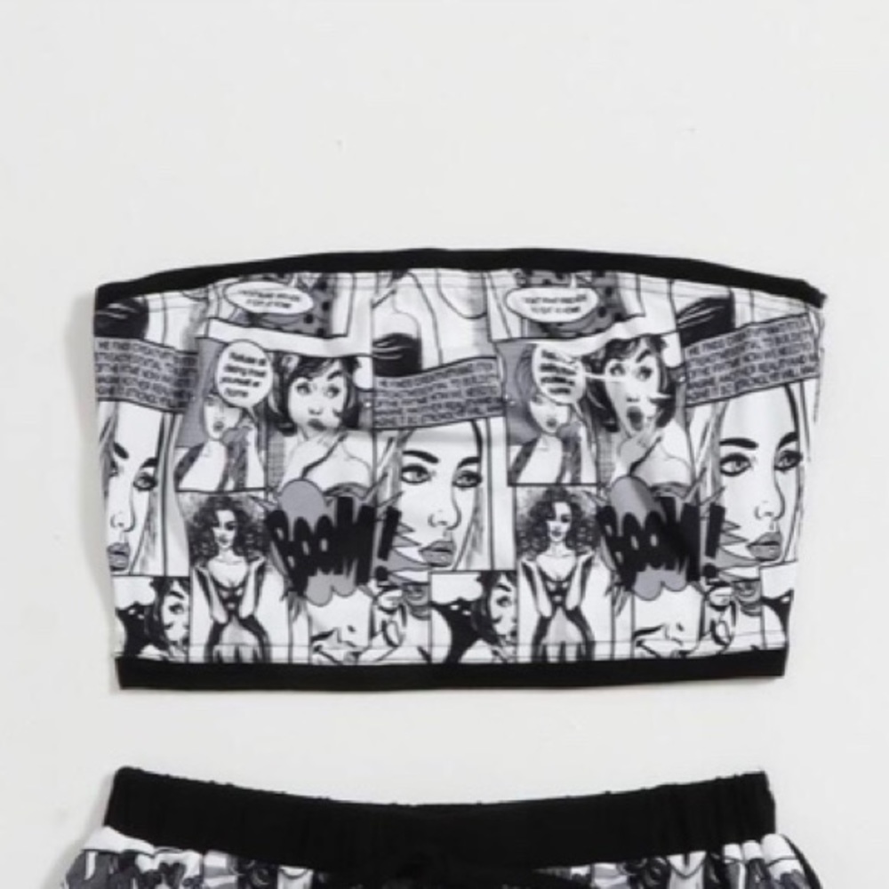 New- Pop Art Print Crop Top